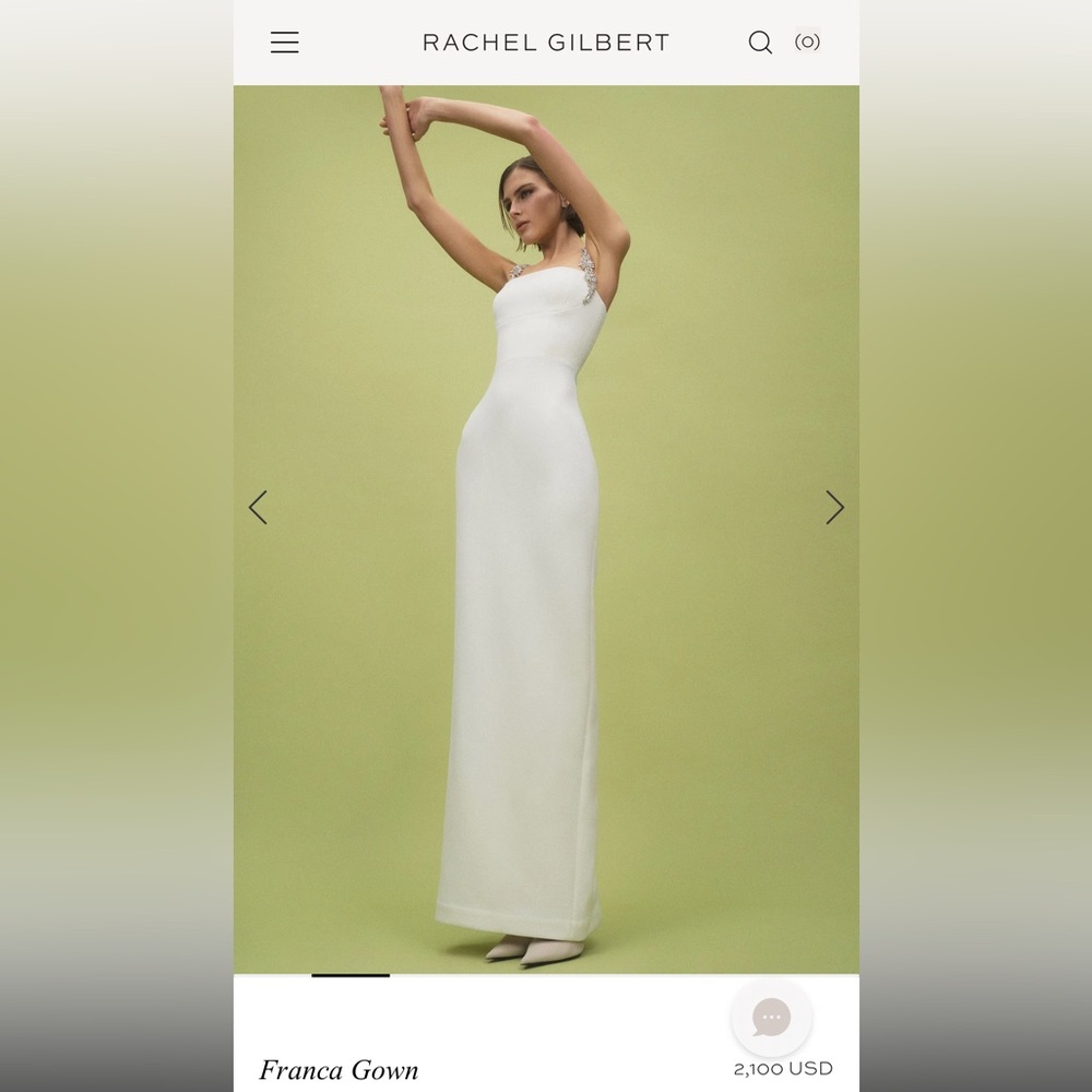 Rachel Gilbert Franca Gown BRAND NEW UNWORN Strapless White Evening Gown